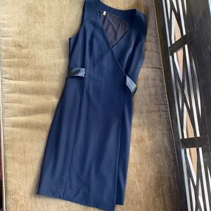 4C dress dark navy with faux leather belt